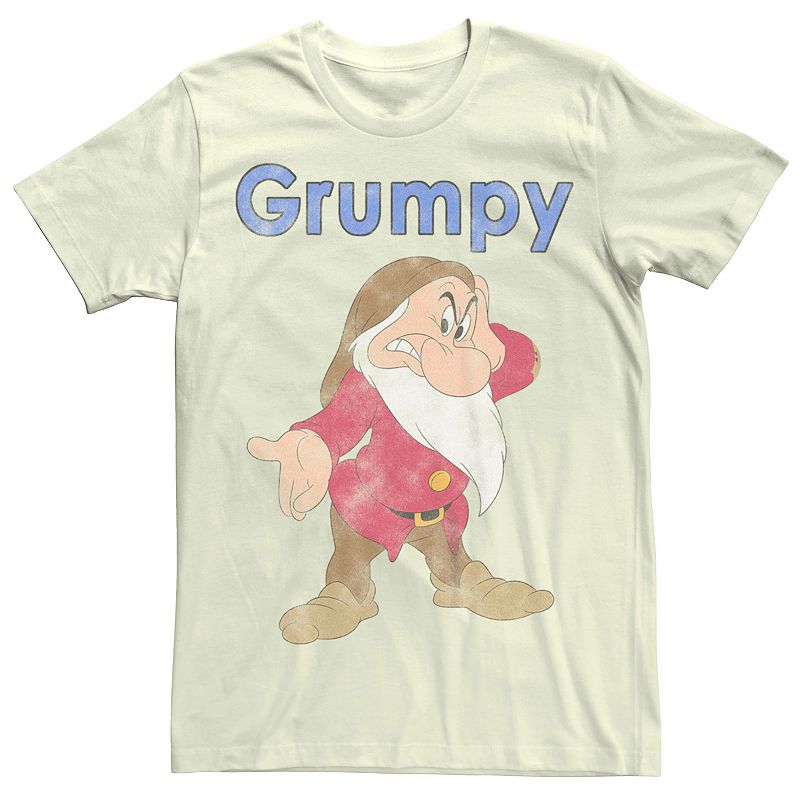 Disney's Snow White and the Seven Dwarfs Men's Grumpy Distressed Graphic Tee, 