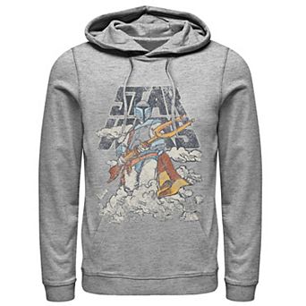 Men's Star Wars Boba Fett Cloudy Logo Stance Graphic Hoodie