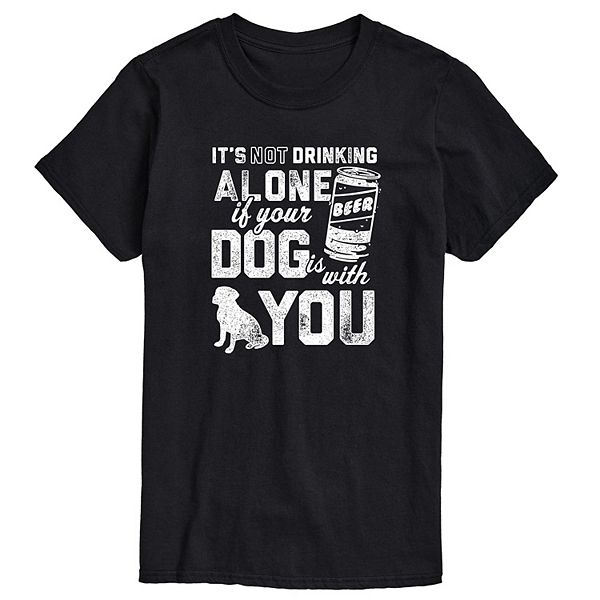 Men's Drinking Alone Dog Graphic Tee