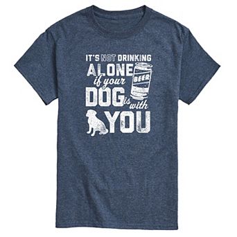 Men's Drinking Alone Dog Graphic Tee