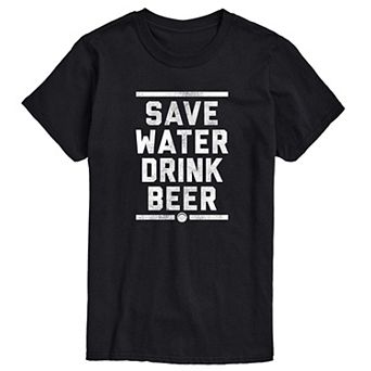 Men's Save Water Drink Beer Graphic Tee