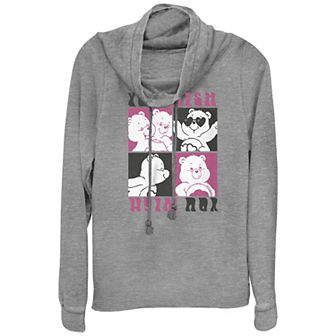 Juniors' Care Bears You Wish Cowlneck Graphic Lightweight Long Sleeve