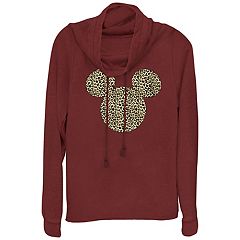 Disney Juniors Women Mickey Mouse Face Graphic Hoodie Ears T-Shirt