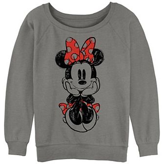 Disney's Mickey Mouse & Friends Juniors' Minnie Mouse Doodle Slouchy Graphic Sweatshirt