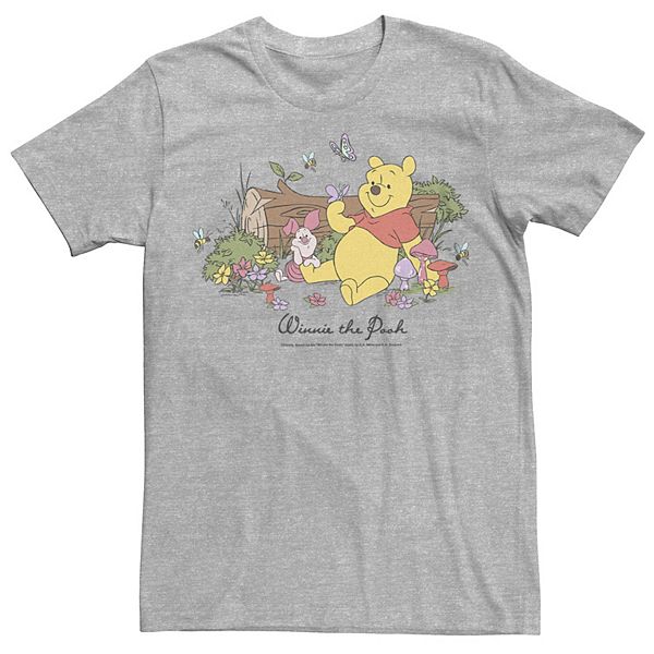 NTWRK - Junior's Winnie the Pooh Yellow, White, and Blue Script T-Shirt