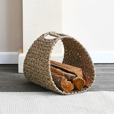 Household Essentials Oval Seagrass Magazine Rack
