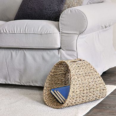Household Essentials Oval Seagrass Magazine Rack