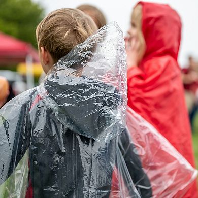 Juvale 10-pack Disposable Rain Ponchos For Kids - Emergency Raincoats With Hood