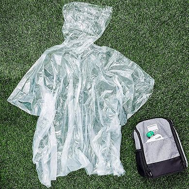 Juvale 10-pack Disposable Rain Ponchos For Kids - Emergency Raincoats With Hood