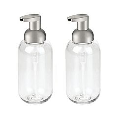 Foaming Hand Soap Dispenser Ceramic Foam Dish Soap Dispenser for Bathroom  and Kitchen Sink Liquid Pump Bottle for Shampoo Body Wash Black 2 Pack