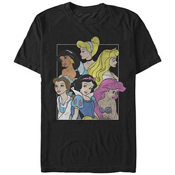 Disney Princesses Juniors' Distressed Box Boyfriend Graphic Tee