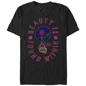 Disney's Beauty and the Beast Juniors' Beauty is Found Within Stained Glass Rose Boyfriend Graphic Tee