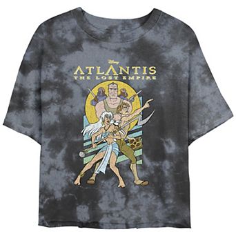 Disney's Atlantis The Lost Empire Juniors' Action Group Shot Bombard Wash Graphic Tee