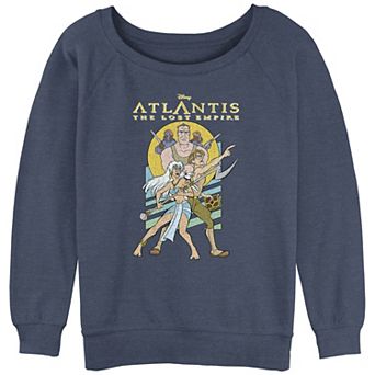 Disney's Atlantis The Lost Empire Juniors' Action Group Shot Slouchy Graphic Sweatshirt