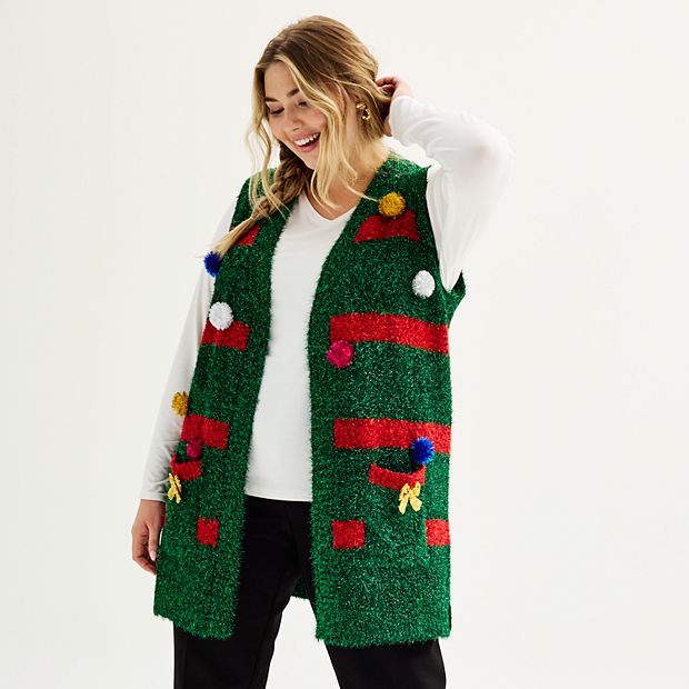 Plus size ugly christmas sweater vest best sale