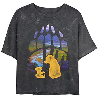 Disney's Brother Bear Juniors' Kenai & Koda Paw Silhouette Mineral Wash Graphic Tee