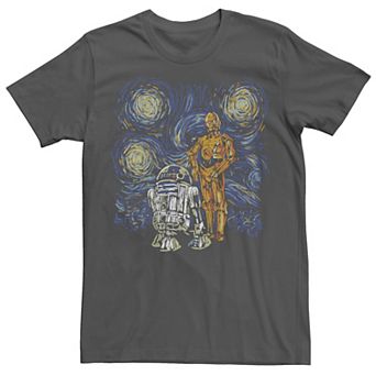 Men's Star Wars: A New Hope C-3PO R2-D2 Starry Night Graphic Tee