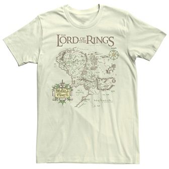 Men's Lord of the Rings Middle Earth Map Graphic Tee