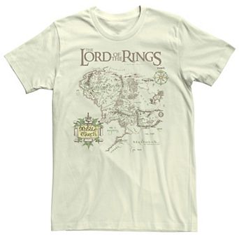 Men's Lord of the Rings Middle Earth Map Graphic Tee