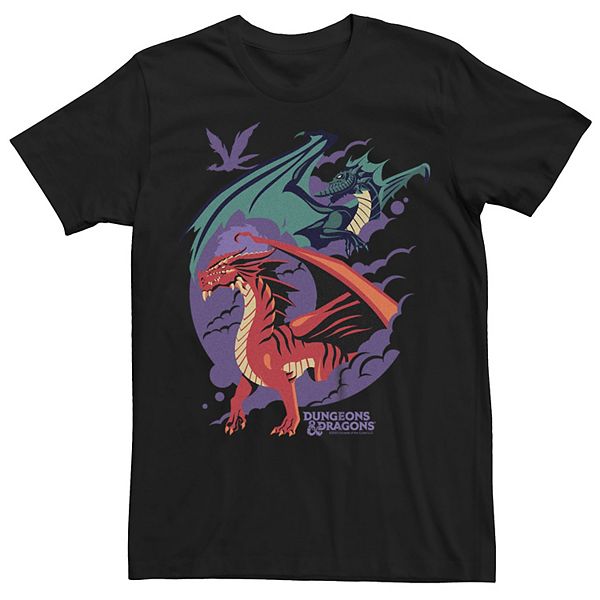 Men's Dungeons & Dragons Red and Green Dragons Graphic Tee