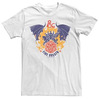 Men's Dungeons & Dragons Fire Breath Dice Distressed Graphic Tee