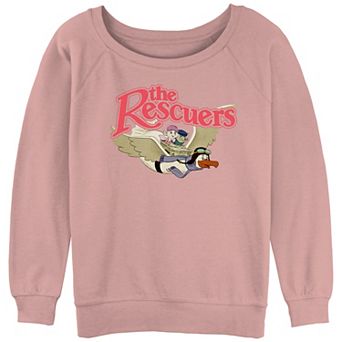 Disney's The Rescuers Juniors' Flying Distressed Classic Logo Slouchy Terry