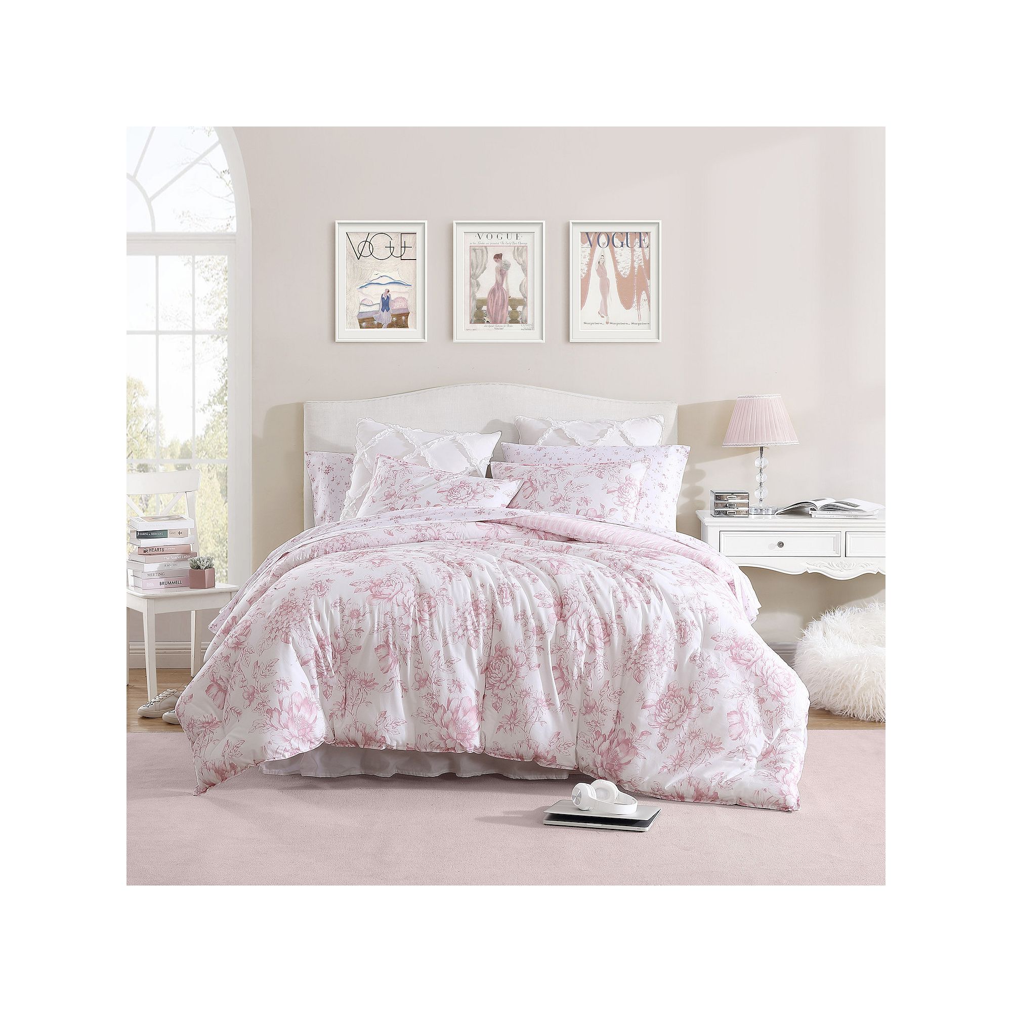 Laura Ashley Delphine Comforter Set, Pink