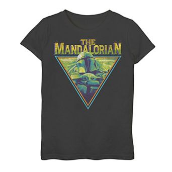 Girls 6-20 Star Wars The Mandalorian Din Djarin Grogu Triangle Graphic Tee