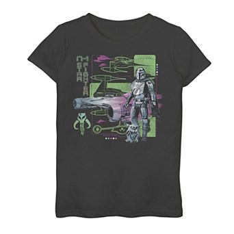 Girls 6-20 Star Wars The Mandalorian Emblem N-1 Star Fighter Graphic Tee