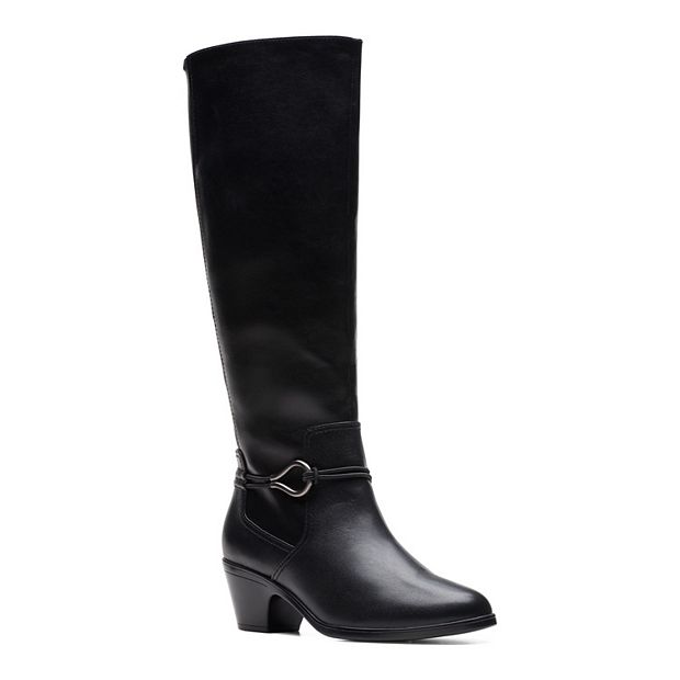 Clarks leather cheap riding boots