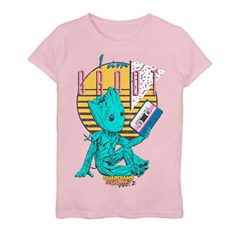 Girls 7-16 Plus Size Marvel Guardians of the Galaxy Baby Groot Retro 90's Tape Plus Graphic Tee