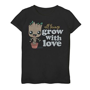 Plus Size Girls 8-20 Marvel Guardians Of The Galaxy Baby Groot All Things Grow With Love Graphic Tee
