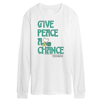 Men's Woodstock Give Peace A Chance Long Sleeve Graphic Tee