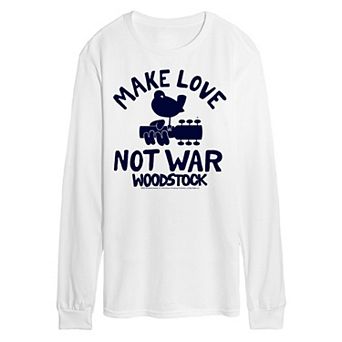 Men's Woodstock Make Love Not War Long Sleeve Graphic Tee