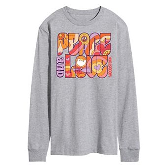 Men's Woodstock Peace And Love Long Sleeve Graphic Tee