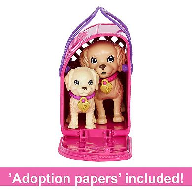 Barbie® Brown Hair, 2 Puppies and Color-Change Pup Adoption Playset & Barbie Doll