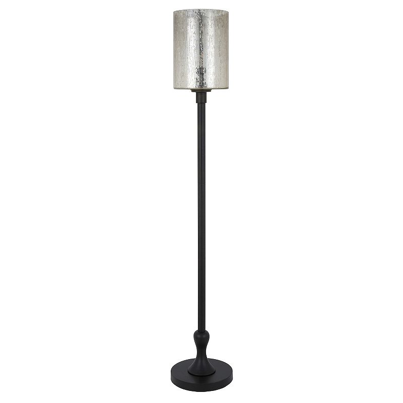 Evelyn&Zoe Numit 68.75  Tall Floor Lamp with Glass shade in Blackened Bronze/Mercury Glass