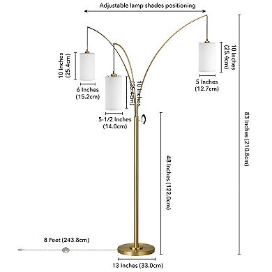 Finley & Sloane Aspen 3-Light Torchiere Floor Lamp