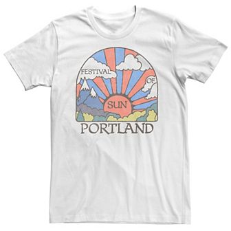 Big & Tall Trendy Portland Sun Festival Vintage Graphic Tee