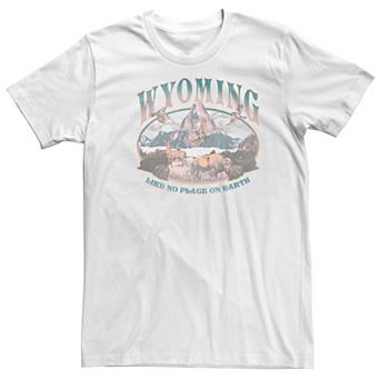 Big & Tall Wyoming Like No Place On Earth Mountain Scene Graphic Tee