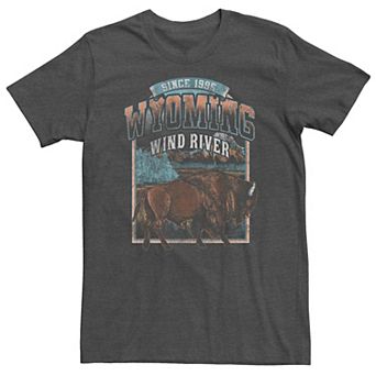 Big & Tall Wyoming Wind River Buffalo Since 1995 Graphic Tee