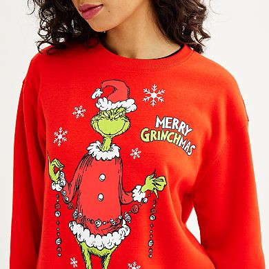 Juniors' Merry Grinchmas Graphic Sweatshirt