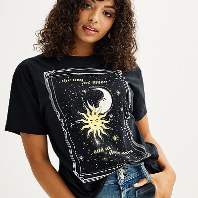 Juniors' Sun, Moon, Stars Graphic Tee