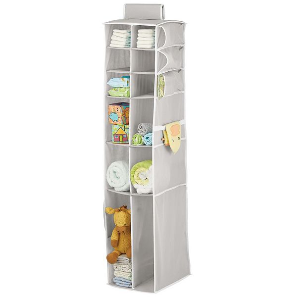mDesign Kids Fabric Over Closet Rod Hanging Organizer