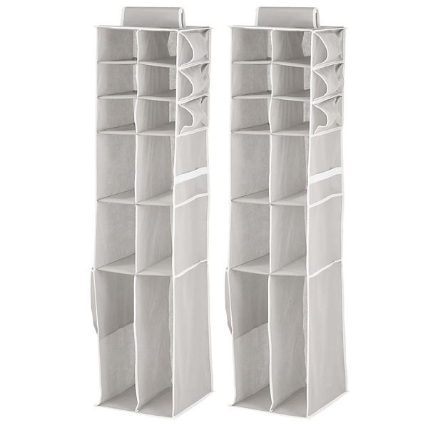 mDesign Kids Fabric Over Closet Rod Hanging Organizer, 2 Pack