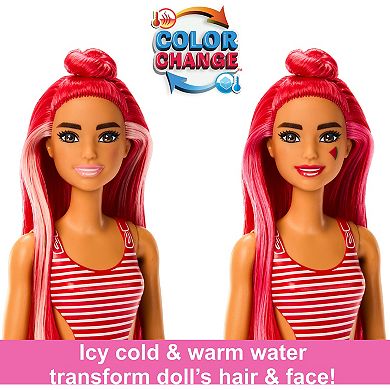 Barbie® Pop Reveal Fruit Series Watermelon Crush Pink-Streaked Red Hair, Brown Eyes Barbie Doll & 8 Surprises