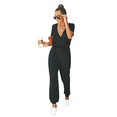 Women's CUPSHE Danica V-neck Maxi Short Sleeve Jumpsuit