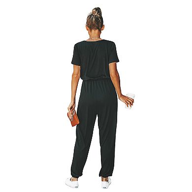 Women's Cupshe Danica V-neck Maxi Short Sleeve Jumpsuit