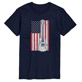 Big & Tall USA Flag Guitar Graphic Tee