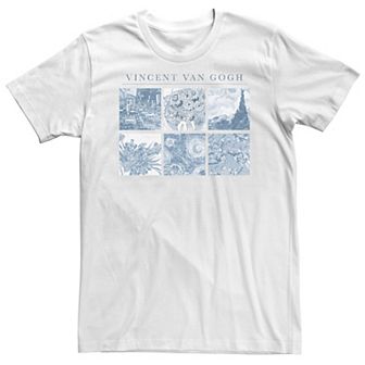Big & Tall Trendy Vincent Van Gogh Blue Panels Graphic Tee